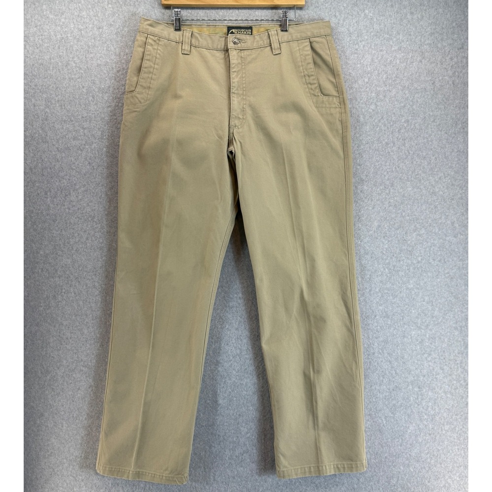 Mountain Khakis Tan Pants Cotton Casual Workwear Straight Leg Mens Size 38‎ x 34